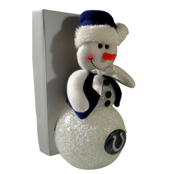 Licensed NFL Indianapolis Colts 10" Light-up Tabletop Snowman Tabletop Décor - Picture 3 of 7
